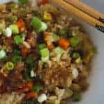 crispy fried rice close up