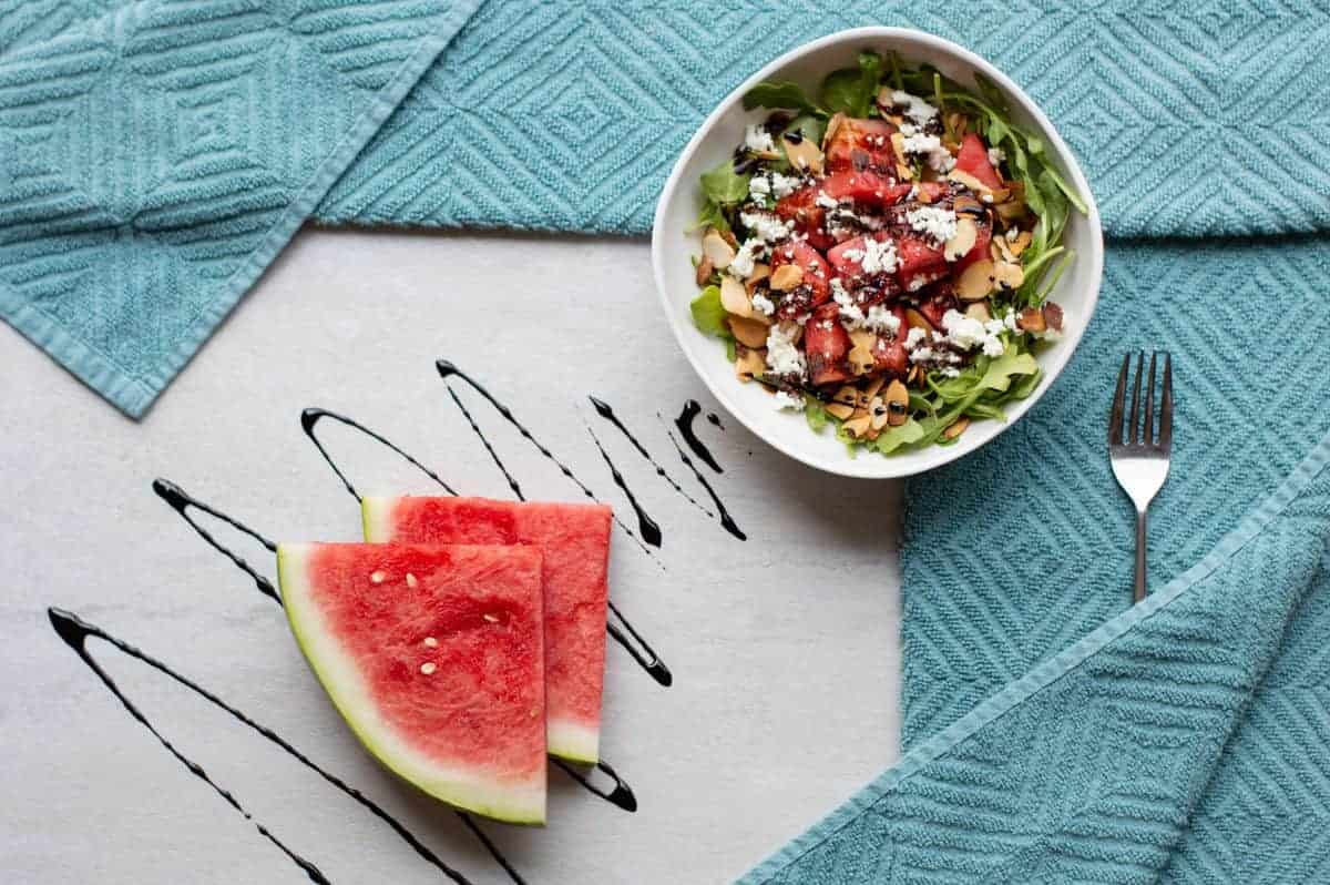 Watermelon, Arugula and Goat Cheese Salad Toshi's Table