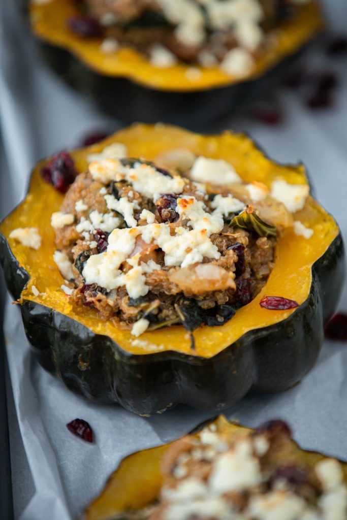 Quinoa stuffed acorn squash