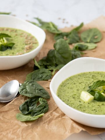 green gazpacho with cucumber and pepper