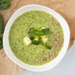 green gazpacho with cucumber and pepper