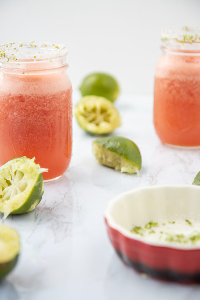 watermelon margarita with limes