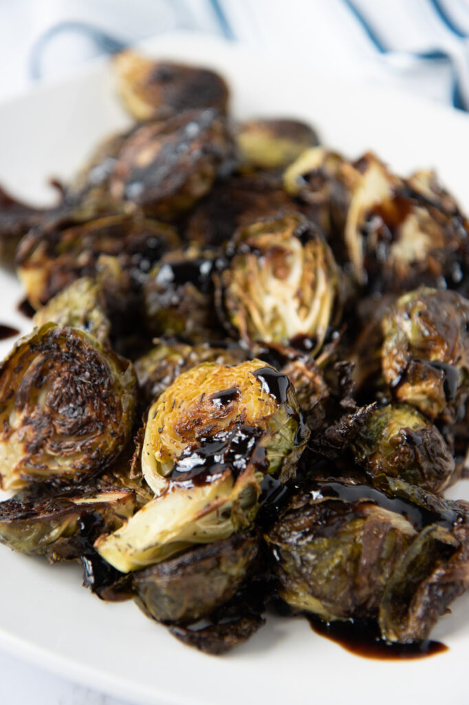 roasted brussels sprouts with raspberry balsamic glaze
