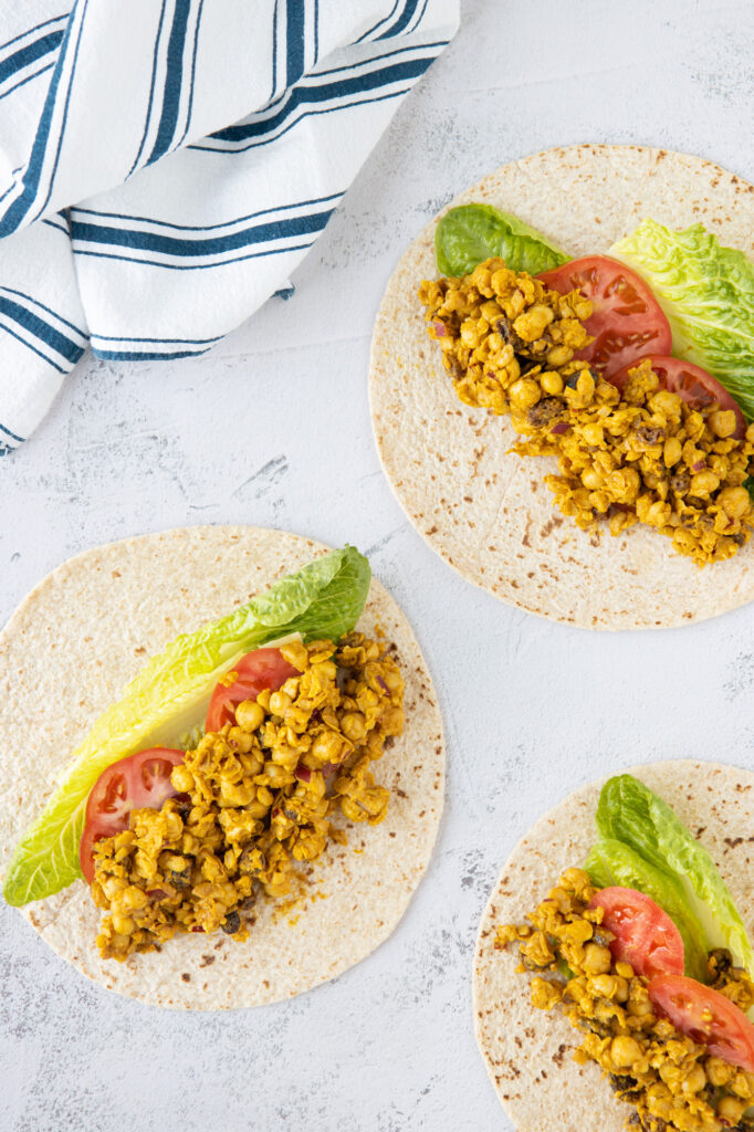 chickpea curry salad wraps