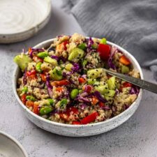 Easy Edamame Quinoa Salad with Sesame Ginger Dressing-image