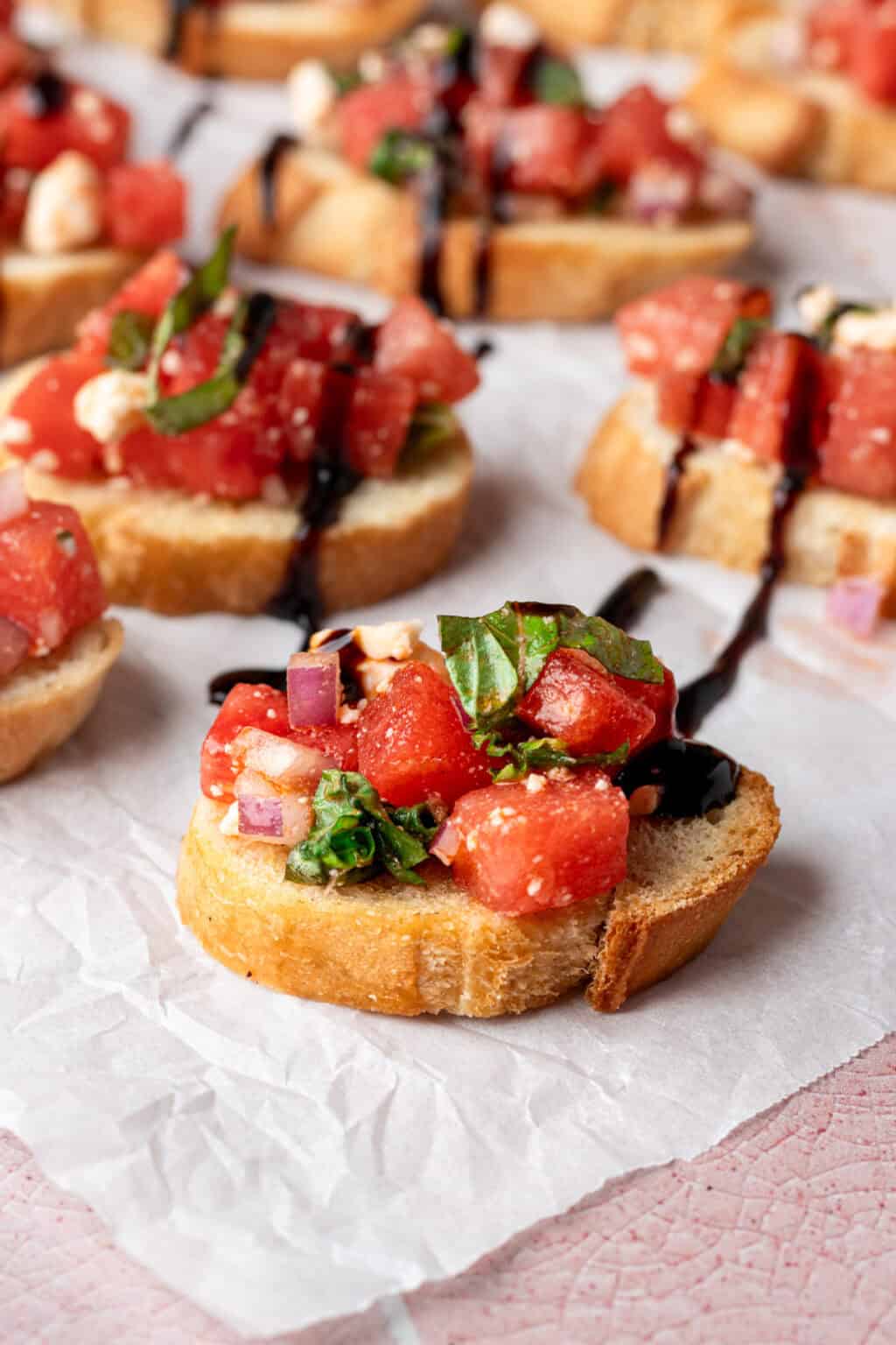 Easy Watermelon Bruschetta with Feta