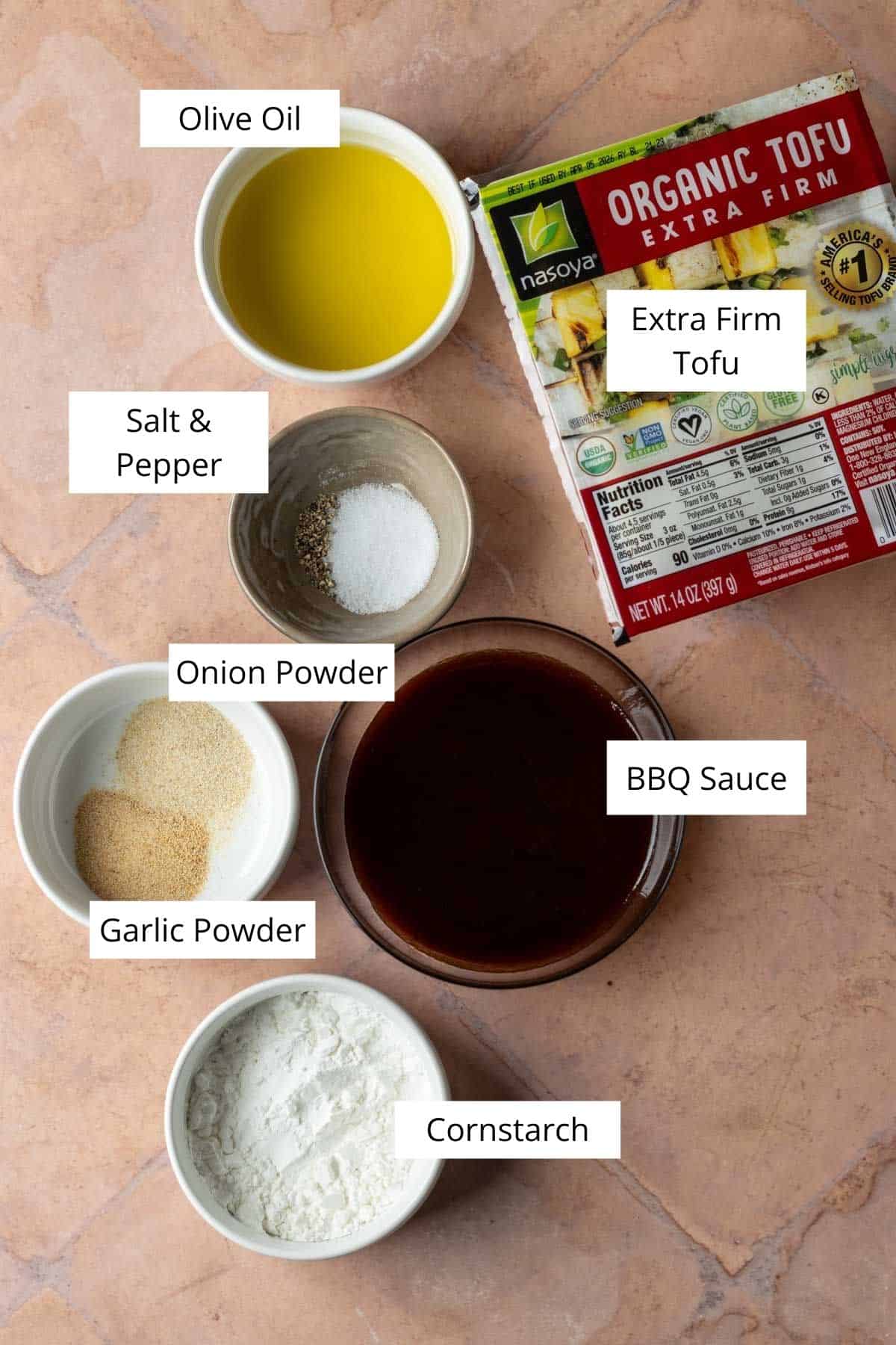 Ingredients for bbq tofu.